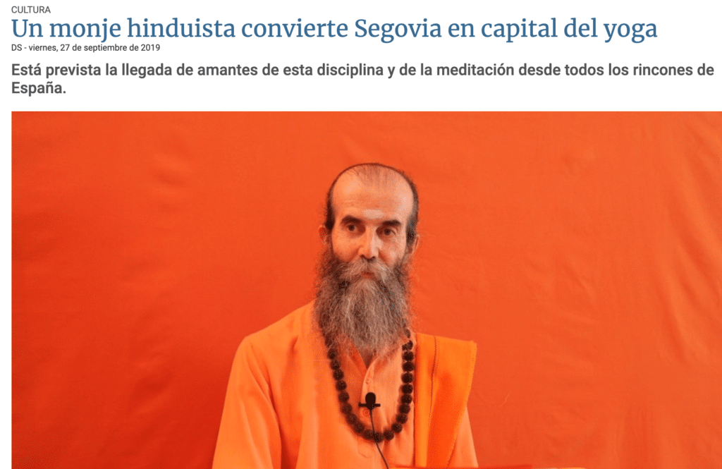 Un monjo hinduista converteix Segòvia en capital del ioga