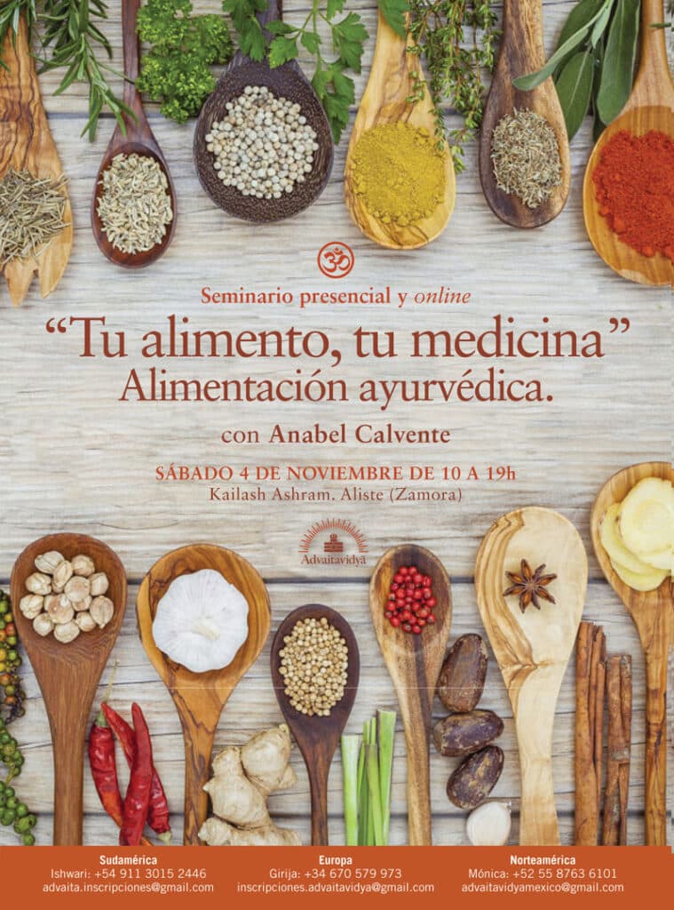 Seminario-presencial--online--tu-alimento,-tu-medicina,-alimentación-ayurvédica--Anabel-Calvente--Kailash-Ashram--Aliste--Zamora--Advaitavidya