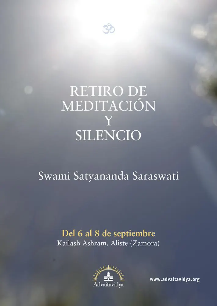 Retiro de meditación y silencio- Del 6 al 8 de septembre con Swami Satyananda Saraswati en Kailash Ashram. Zamora y online