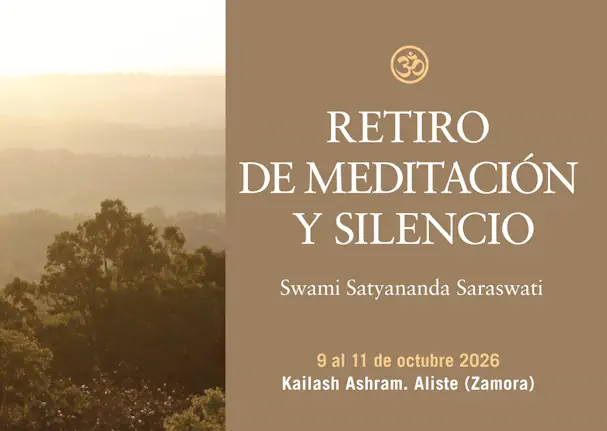 Retiro espiritual de meditación y yoga en Zamora, octubre 2026. Kailash Ashram, Aliste, con Swami Satyananda Saraswati.