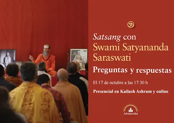 Satsang de preguntas y respuestas sobre hinduismo, advaita vedanta y hatha yoga tradicional con Swami Satyananda